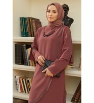 Hürrem Büyük Beden Abiye - Gül Kurusu