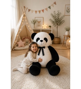 SEVDAM HEDİYELİK Papyonlu Panda (%100 YERLİ (Siyah - Beyaz)