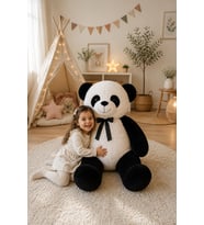 SEVDAM HEDİYELİK  Papyonlu Panda (%100 YERLİ (Siyah - Beyaz)