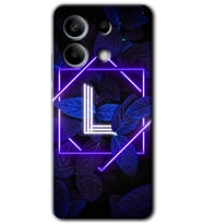 Redmi Note 13 Pro 5G Kılıf HD Desen Baskılı Kılıf - Dark Neon Yaprak L Harfi