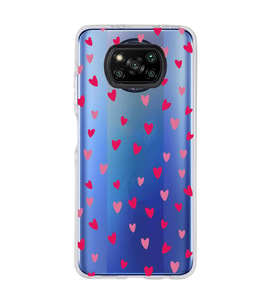 Poco X3 Pro / X3 NFC Uyumlu Minik Kalpler Tasarımlı Şeffaf Telefon Kılıfı