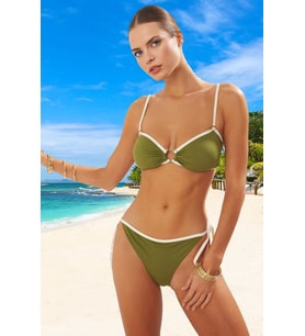 Tasarım Bikini Takımı Plaj Ve Havuz İçin Şık Detaylı Esnek Kumaş Özel Yüksek Konfor