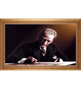 EV İŞYERİ OFİS İÇİN ALTIN ÇERÇEVELİ PASPARTULU TABLO VB867