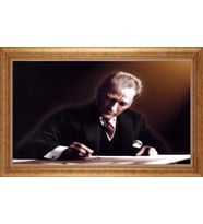 EV İŞYERİ OFİS İÇİN ALTIN ÇERÇEVELİ PASPARTULU TABLO VB867