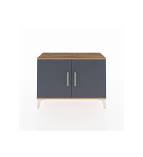 Arges Şifonyer Tek Raflı 2 Kapaklı 88x30x64 Çam-Antrasit