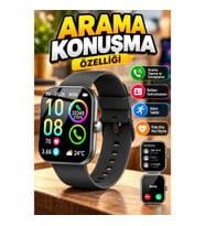 Bluetooth Bağlantılı Siyah Akıllı Saat – Tema Değiştirme ve Arama Cevaplama Özellikli