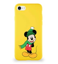 Apple iPhone SE 2020 Soft Premier Kapak Mickey Mouse-G Tasarımlı Silikon Kılıf - Sarı (Şeffaf)