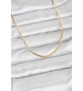 CM 14K Gold Renk Kare Zincirli Model 60 cm Kadın Kolye - TJ-BKO10941
