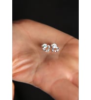 Elika Silver Kadın Mix Taşlı Kalp Model 925 Ayar Gümüş Küpe (Gümüş)