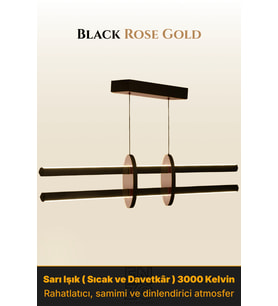 Halo Rose Gold Lineer LED Sarkıt Avize – Kumandalı Dim Edilebilir – Yukarı & Aşağı Işık