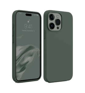 iPhone 15 Pro Max Kılıf First Silikon - Koyu Yeşil