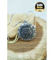 Paslanmaz Kararmaz Çelik Gümüş Rengi Antik Mısır Horus'un Gözü 316L Yılan Zincir Unisex Çelik Kolye