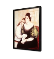 Anne ve Kızı Çerçeveli Cam Tablo