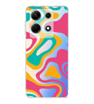 PrintiFy İnfinix Note 30 5G Uyumlu Kamera Korumalı Renkli Desen Tasarımlı Şeffaf Silikon Kılıf