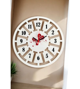En Güzel Sevgili Hediyesi Duvar Saati 40cm 014 (Beyaz)