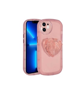 Apple iPhone 12 Uyumlu Kılıf Kamera Korumalı Pop Soketli Renkli Zore Ofro Kapak (Pembe)