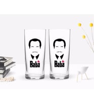 BK Home Renkli Baskılı Godfather Baba Tasarımlı İkili Rakı Bardağı Seti-12 (Beyaz)