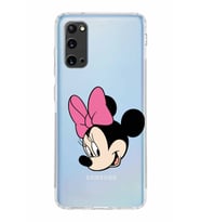 Samsung Galaxy S20  Kamera Korumalı Kapak Minnie Mouse Tasarımlı  Şeffaf  Kılıf