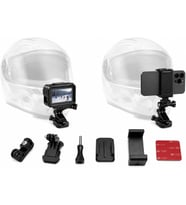Motosiklet Kaskı Telefon Tutucu ve Aksiyon Kamera Aparatı, Vidalı Tutucu, 360 Derece Ayarlanabilir Mafsal, 3M VHB Montajlı Set,Insta 360 DJI GoPro ile uyumlu, KSK1