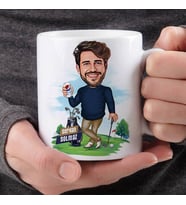 Kişiye Özel Golf Tutkusu Olan Erkek Karikatürlü Kupa Bardak