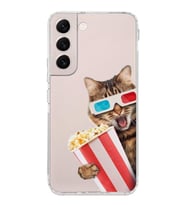 PrintiFy Samsung Galaxy S22 ile Uyumlu 1mm Slim Fit Kedi 1 050b Baskılı Şeffaf  Kılıf