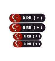 KAN GRUBU KASK ETİKETİ 4 PARÇA A RH (+) ETİKET STİCKER