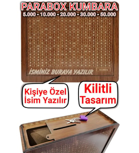 Parabox Kumbara Isteğiniz Doğrultusunda Üzerine Isim Yazılır, Talebinize Göre Kilitli Veya Kilitsiz