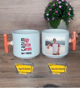 Öğretmene Hediye Canım Öğretmenim Kupa Bardak Fotoğraflı T Turuncu Kulplu Öğretmenler Günü Hediyesi