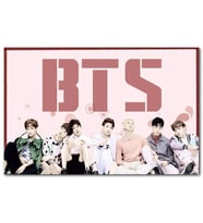 Cakatablo BTS Koreli Gençler Pembe Fon MDF Tablo