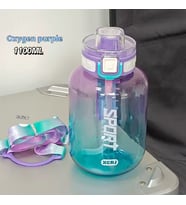 1100ml Büyük Kapasiteli Taşınabilir Spor Matarası Meşrubat Termos Pipetli Kamp Koşu Matarası (Mor)
