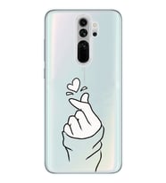 Redmi Note 8 Pro Uyumlu Kalp Desenli Şeffaf Telefon Kılıfı