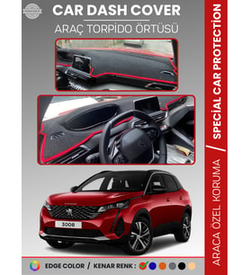PEUGEOT 3008 EKRANLI (2021+) Torpido Örtüsü Panel Koruma Torpido Koruma Tam Uyum Kaymaz Özel Kesim