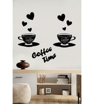 COFFE TİME FİNCAN AHŞAP MDF DUVAR DEKORU (Siyah)