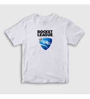 Presmono Unisex Çocuk Beyaz Logo Oyun Rocket League T-Shirt 491599tt (Beyaz)