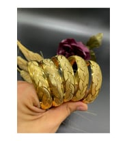 22 Ayar Altın Kaplama Örgü Model 5'li 1.5 Cm Bilezik - Hediyelik Bilezik