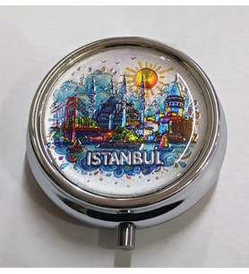 Northcity İstanbul Temalı İlaç Kutusu Alk4376 - Kompakt ve Şık Taşınabilir İlaç Kutusu