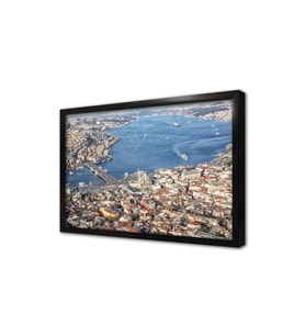 Kuş Bakışı İstanbul Çerçeveli Cam Tablo