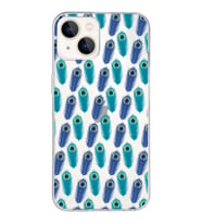 PrintiFy Apple  iPhone 13 Mini ile Uyumlu 1mm Slim Fit Nazar Boncuğu 4 Baskılı Şeffaf  Kılıf