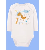 Organik Baskılı Pamuklu Unisex Bebek Body UZUNE199