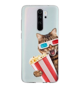 PrintiFy Xiaomi Redmi Note 8 Pro ile Uyumlu 1mm Slim Fit Kedi 1 050b Baskılı Şeffaf  Kılıf