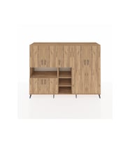 Hyperion Dolap 13 Raflı 7 Kapaklı 220x44x163 Çam-Çam