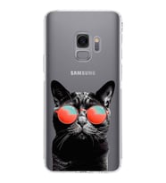 PrintiFy Samsung Galaxy S9 ile Uyumlu Kedi 3 Kamera Korumalı Şeffaf Kılıf