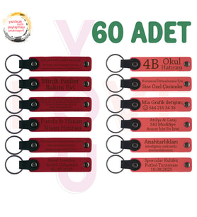 Kırmızı & N Çiçeği, 60’lı Set, Kişiye Özgü Yazılı Anahtarlık Sosyal Sorumluluk Projesine Katkı Anısı