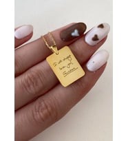 Unisex Kendi El Yazın ile İstediğini Yazdır Çelik Plaka Kolye