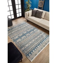 Dijital Kaymaz Yıkanabilir Beyaz Geometrik Salon Halısı Mutfak Halısı Koridor Halısı Yolluk HLN1715