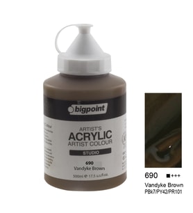 Bigpoint Akrilik Boya 500 ml Vandayke Brown 690 (Renksiz)