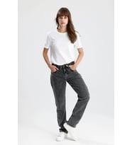 Özel Üretim %100 Pamuk Koyu Indigo Denim Nefes Alabilir Hafif Bol Ricky15 Kadın Jean Pantolon