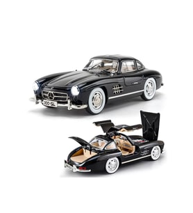 Mercedes SL300 Gullwıng 1:24 Diecast Metal Araba Koleksiyon Sesli Işıklı Siyah