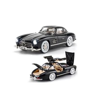 Mercedes SL300 Gullwıng 1:24 Diecast Metal Araba Koleksiyon Sesli Işıklı Siyah