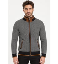Dewberry Erkek Pamuklu Sweatshirt Balıksırtı Siyah 9021 Günlük Üst Giyim, Jean Kombinleri, Seyahat Gardırobu